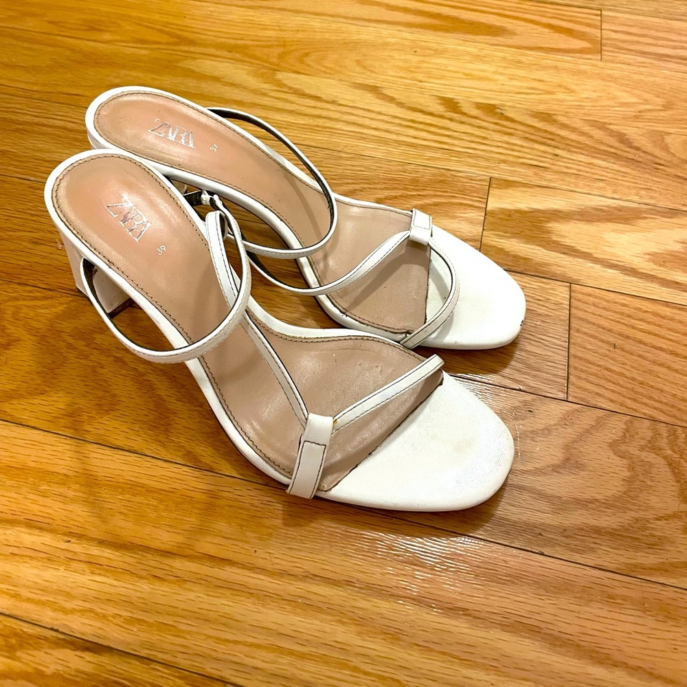 Zara white heels